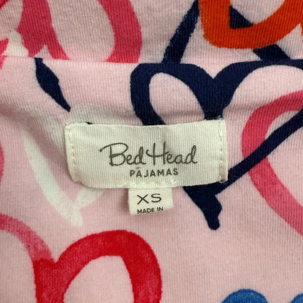 BedHead Pajamas Hearts Organic Cotton Two (2) Piece Pajama PJ Set Pink Size XS - Image 13