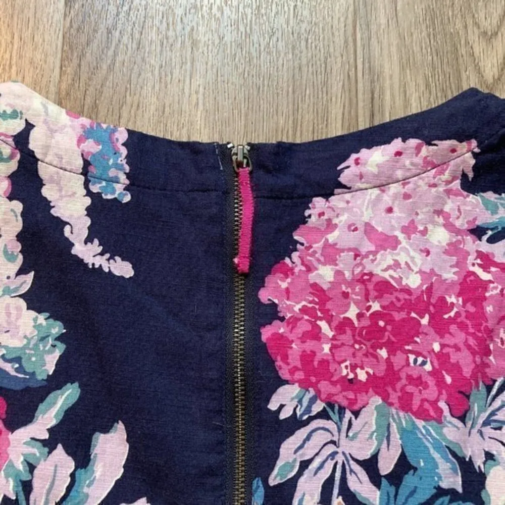 Joules Krista Popover Floral Linen Blend Dress Size 6 Blue - Image 10