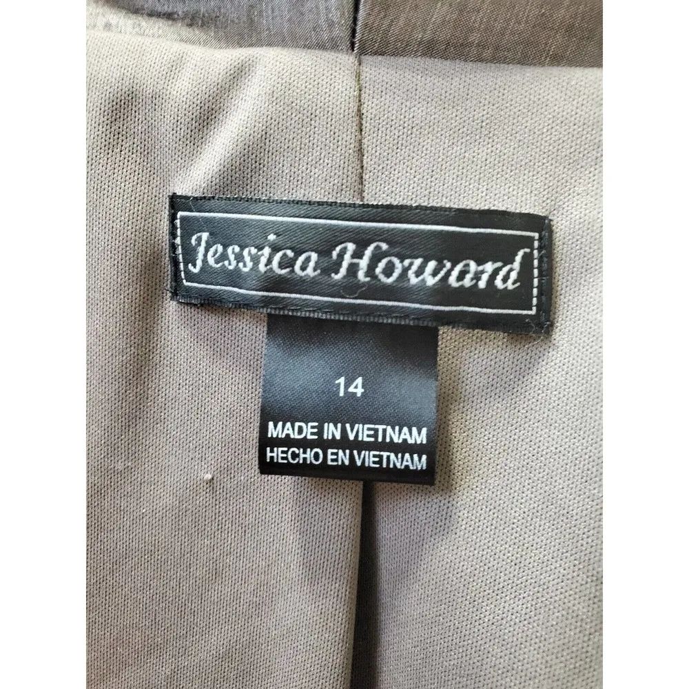 Jessica Howard Taupe Polyester Special Occasion Dress & Jacket 2 Pc's Set 14 - Image 13
