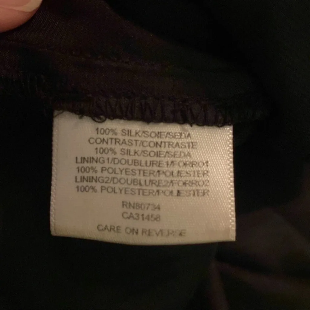 BCBGMAXAZRIA | 100% Silk Black & Cream Beaded Straps Cocktail Dress Size 2 XS - Image 6