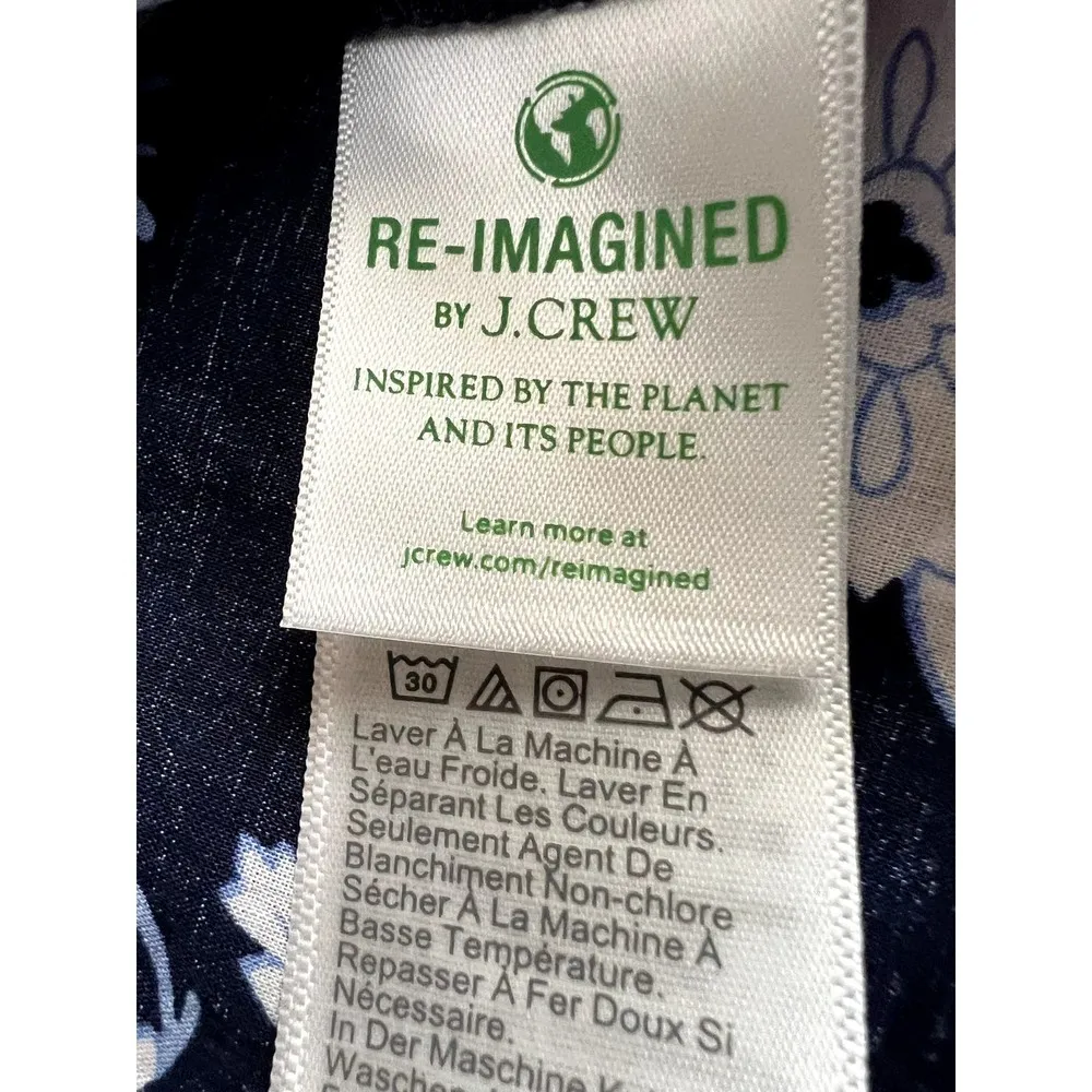 J. Crew Large Printed Artist Floral long sleeve cottage core v-neck blouse - Image 6