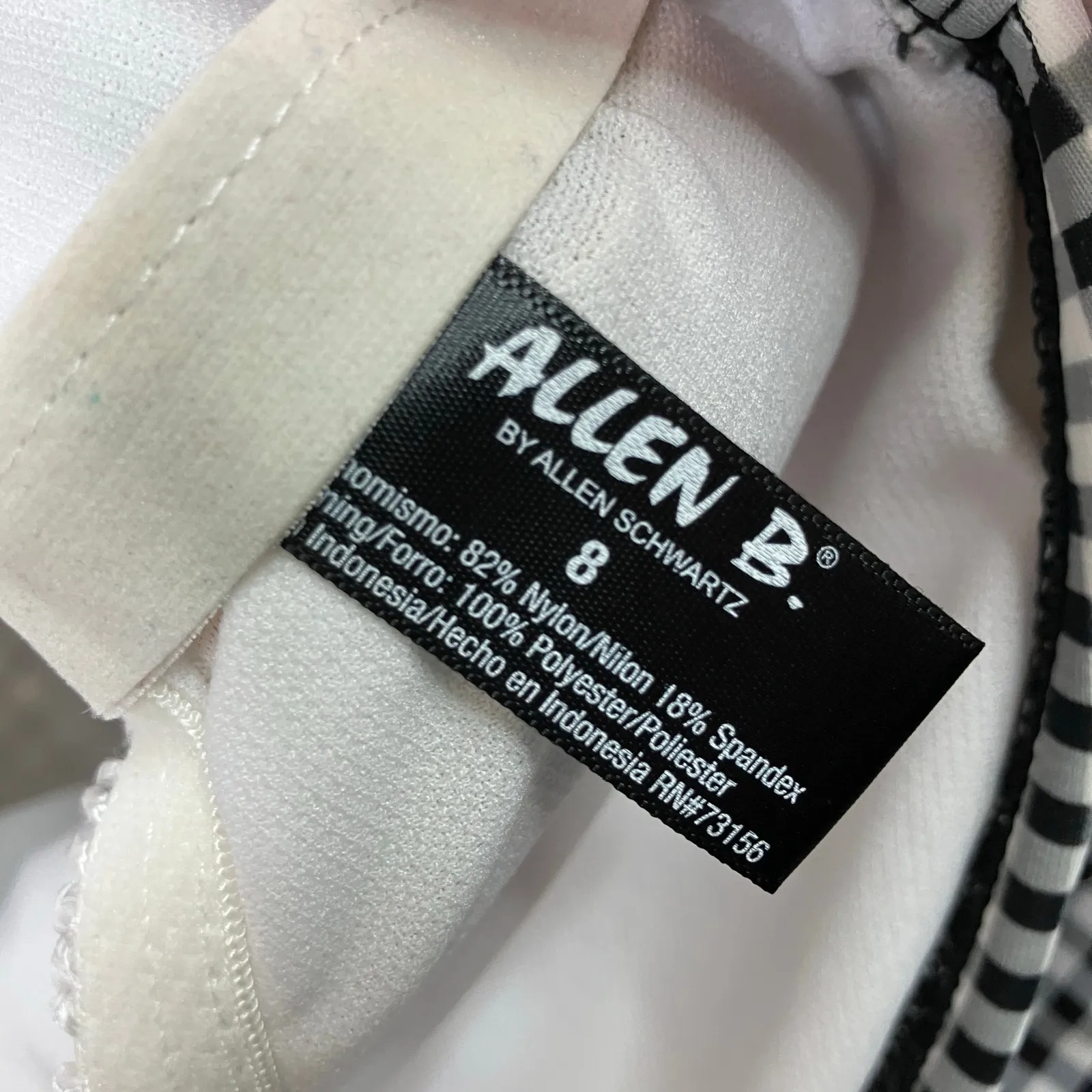 Allen B by Allen Schwartz | Black Gingham Strapless Swimsuit One Piece Womens 8 - Image 4