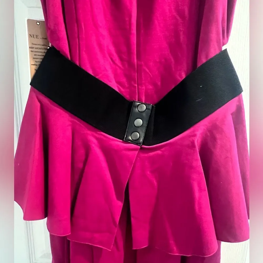 NWT Nue By Shani Sleeveless Jersey Sheath dress with removable peplum in size 12 Pink - Image 6
