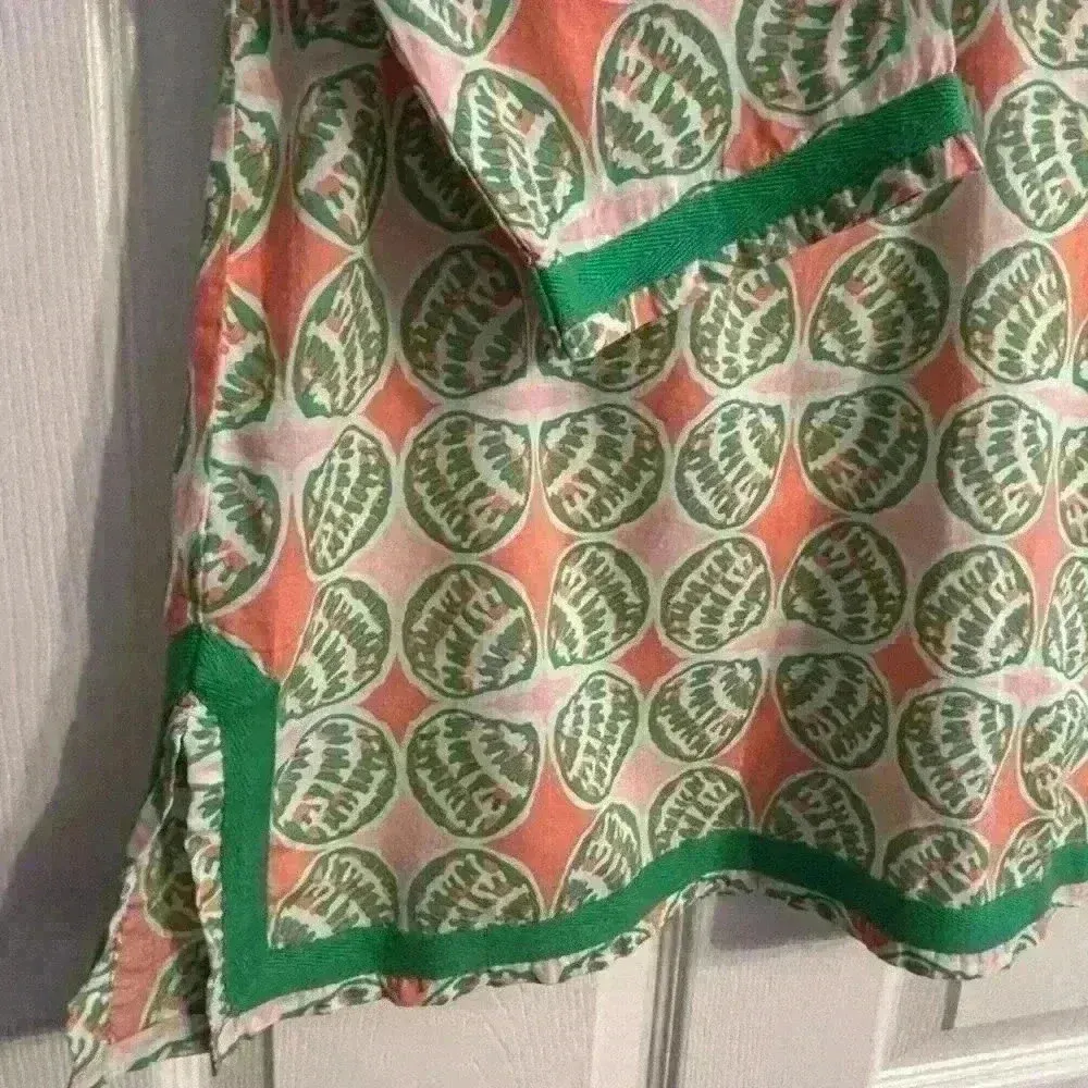 Crown & Ivy Beach Women's Tunic Green Coral Seashell Size Large‎ - Image 3