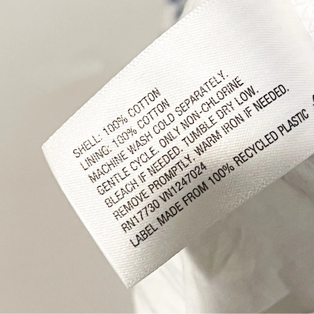 Alexis x Target‎ Plus Size 2X White and Blue Eyelet Tulip Sleeve Shirt Dress - Image 5