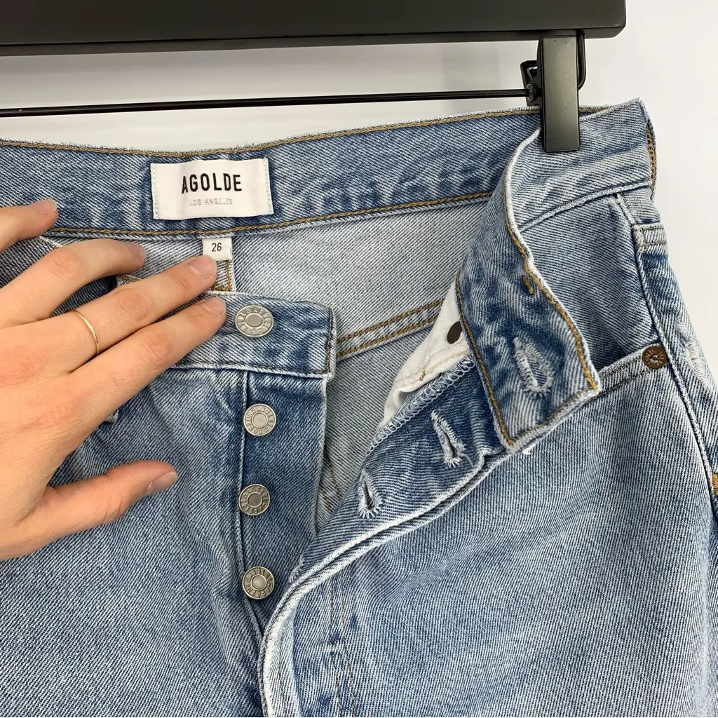 AGOLDE  90’s Crop Mid Rise Straight Jean Blue Denim 26 - Image 4