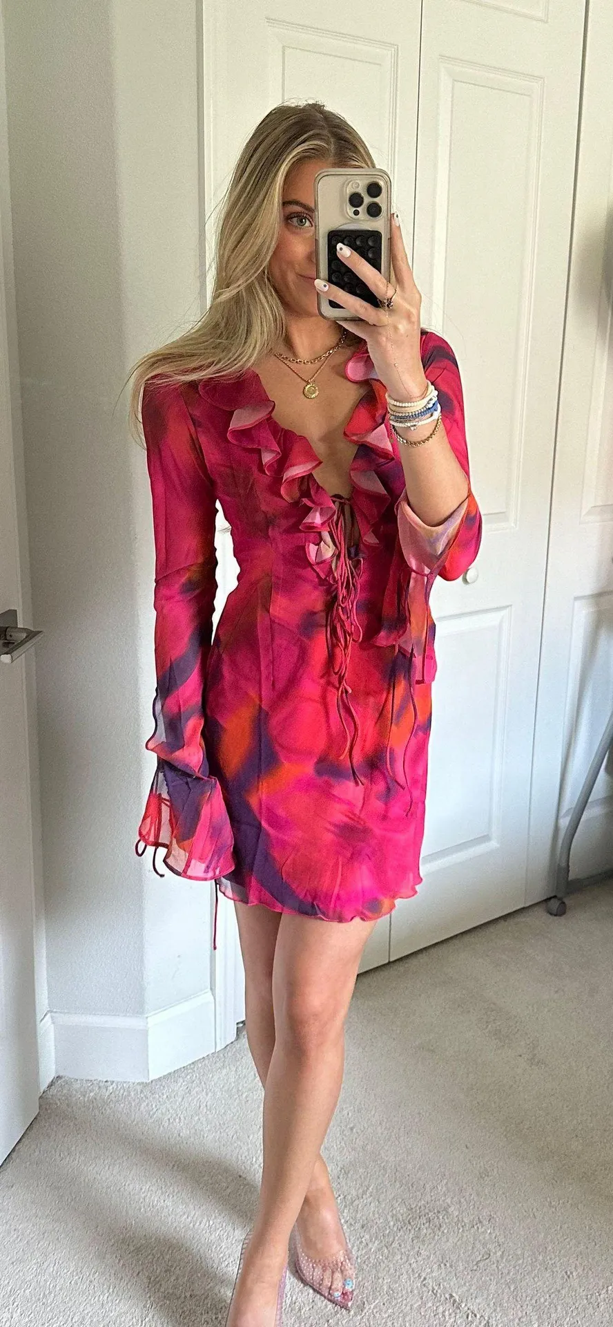 Long Sleeve Ruffle Mini Dress - Image 2