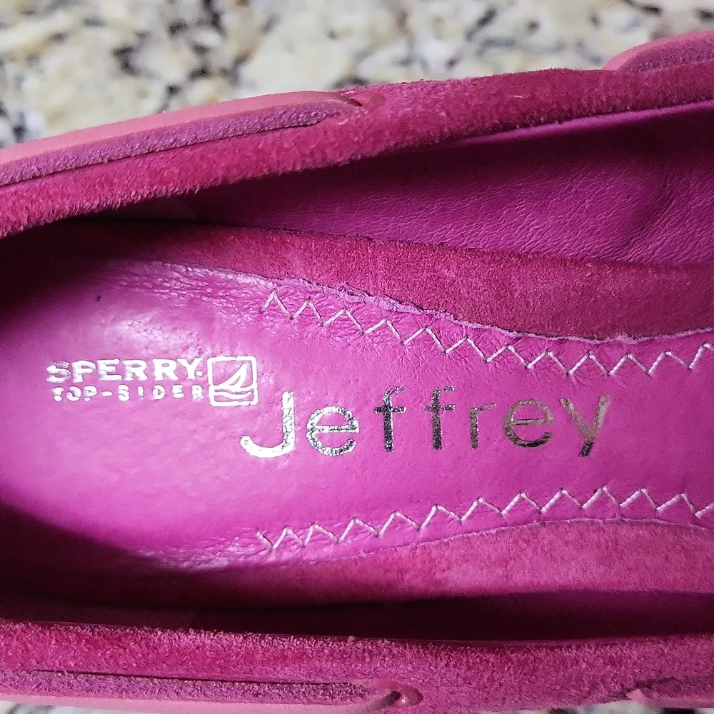 Sperry Jeffrey Top-Sider Pink Suede Wedges Size 7.5 - Image 6