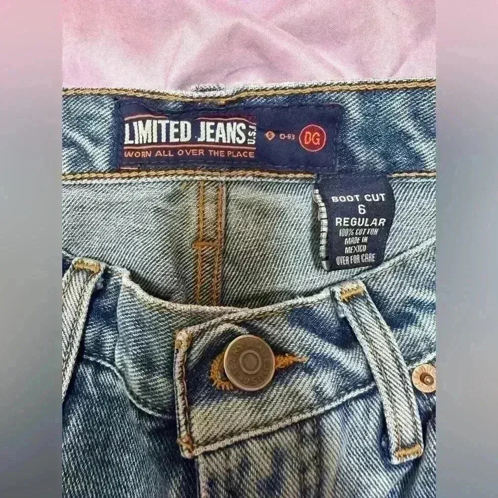 Vintage Limited Too Jeans USA Beaded Floral Boho Bootcut Jeans Women’s 6R Y2K - Image 10