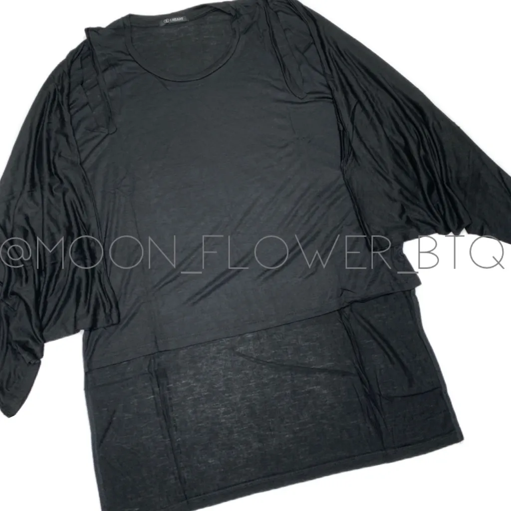 I Heart Maxi Two Way Black Cape Top - Image 5