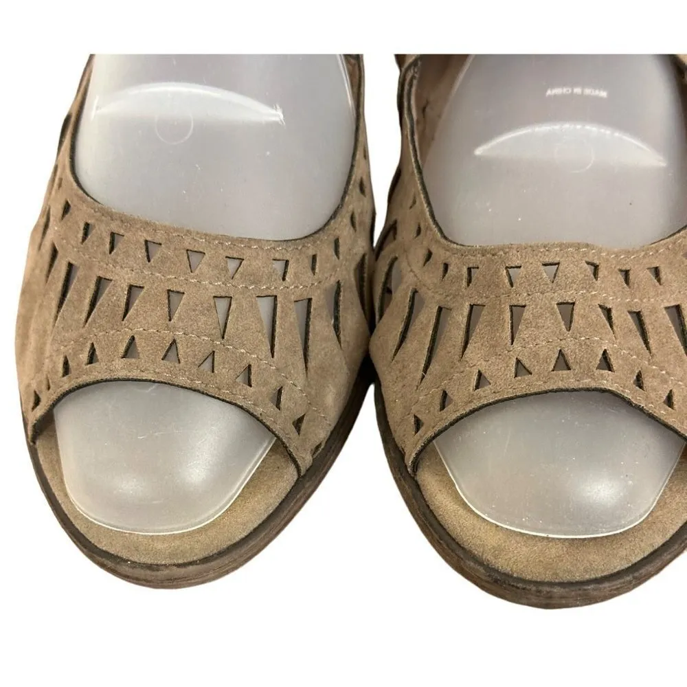 Women’s Breckelle's Gabby 11 Laser Cut Stack Lace Up Heels Beige Size 10 Sk2688 - Image 3