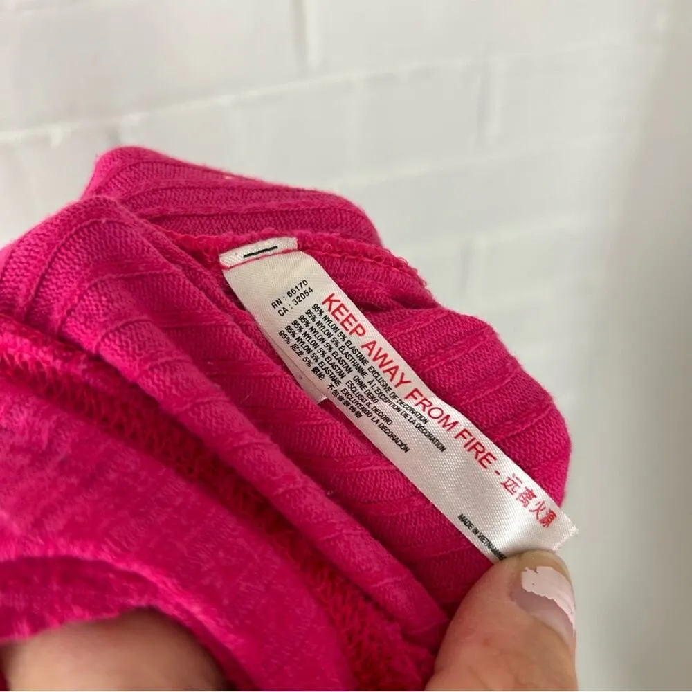 Free People Movement Can’t Handle This Pink Ribbed Lace Up Shorts Size S - Image 6