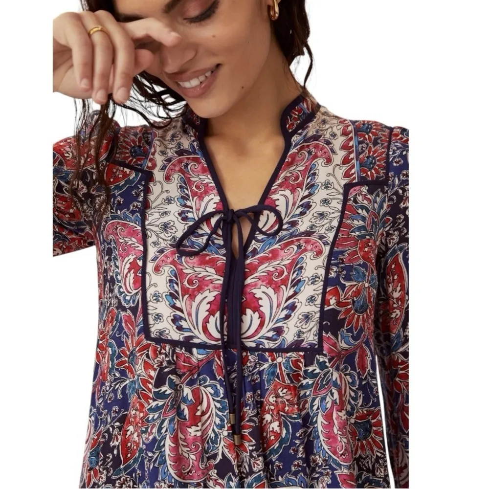 Anthropologie Paisley Floral Spliced Tunic Dress Size Small Cottagecore Bohemian - Image 3