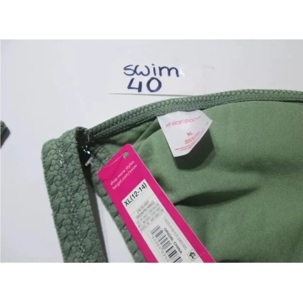 Xhilaration Green Triangle Bikini Top Swim - Image 2