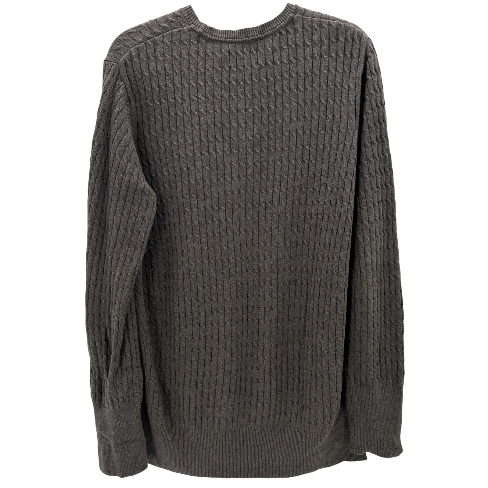 Pact Womens Organic Cotton Cable Knit Crew Neck Sweater Tunic Size Medium Brown - Image 2