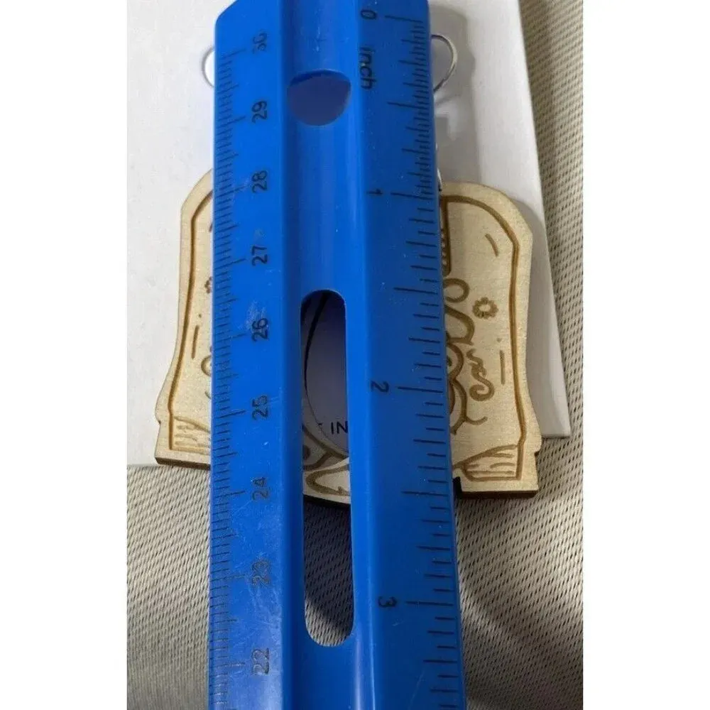 Boots Wooden Filigree‎ Dangle Hook Earrings Cowgirl Western Rodeo NEW Tan - Image 3