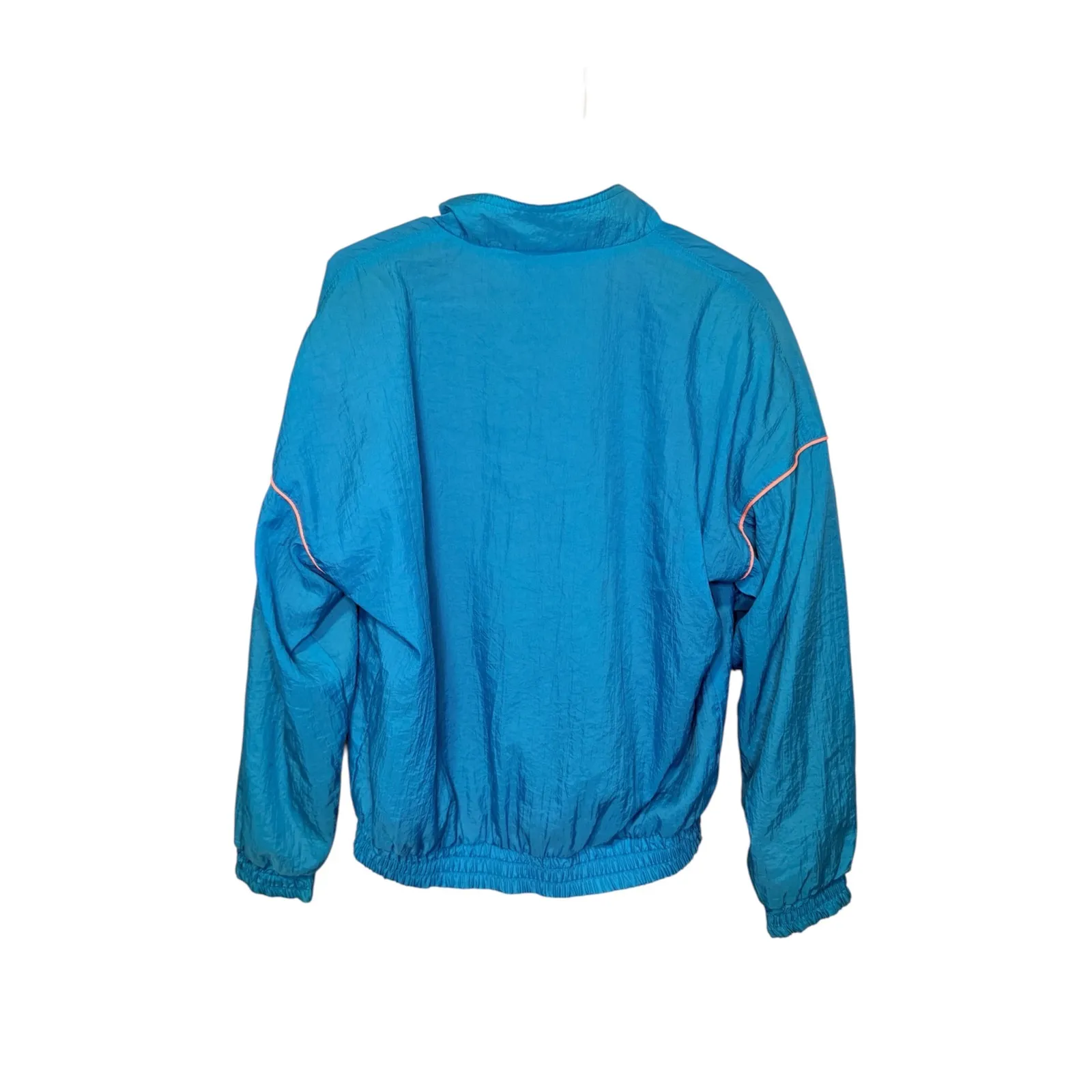 Vintage 80s Custom Projections Windbreaker Jacket Blue Orange Retro Medium - Image 2