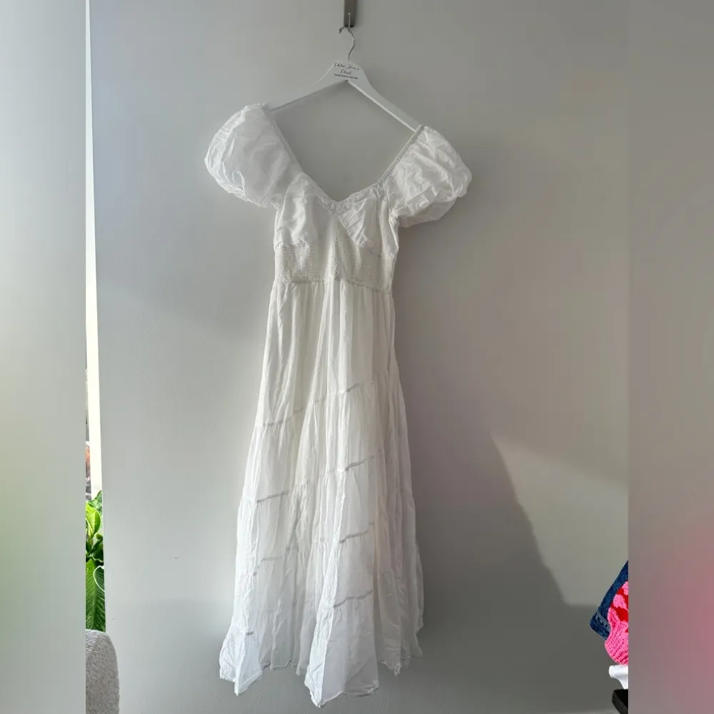 FREE PEOPLE Sundrenched White Maxi Dress L - Image 3