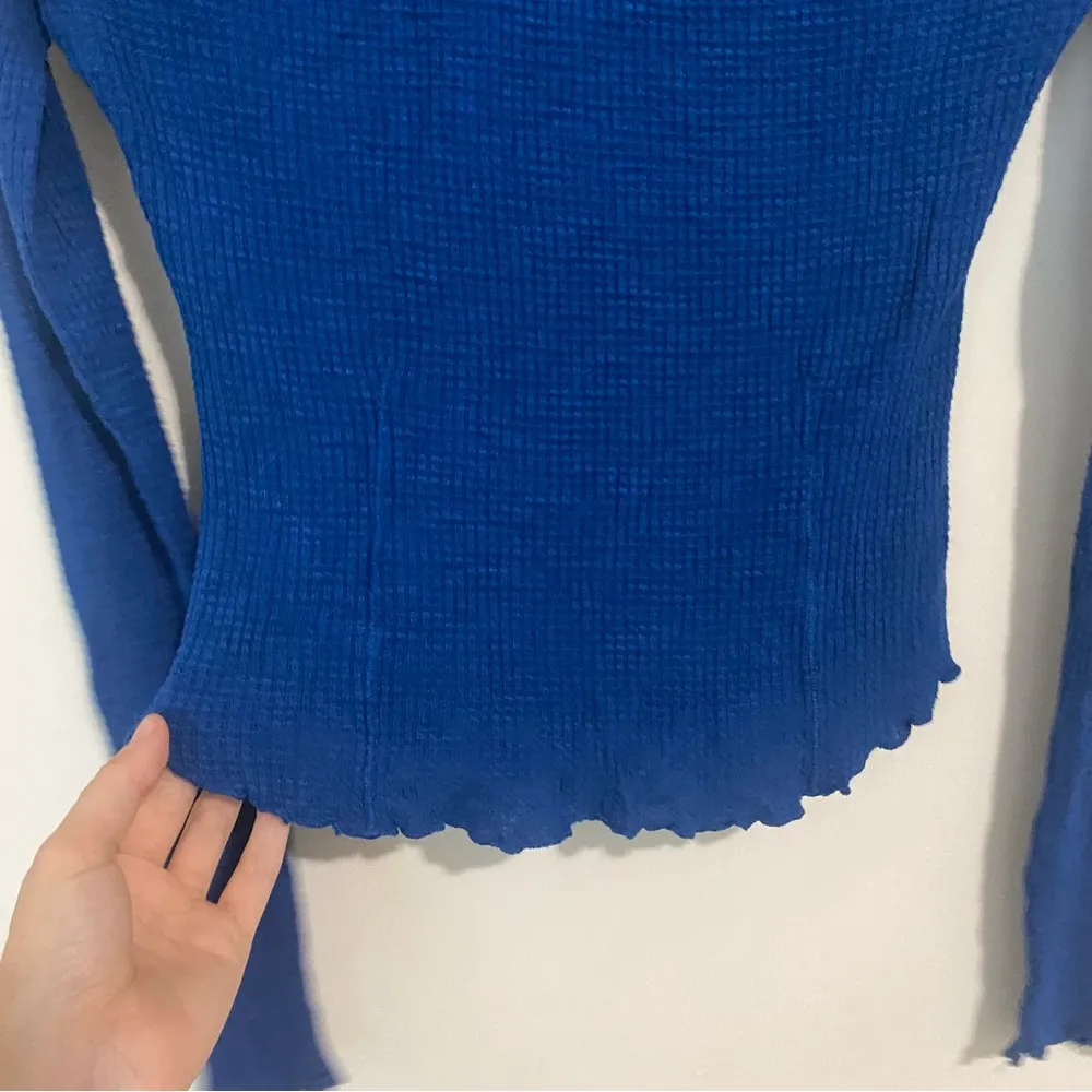 Intimately Free People Royal Blue Mock Neck Waffle Knit size XS - Image 4