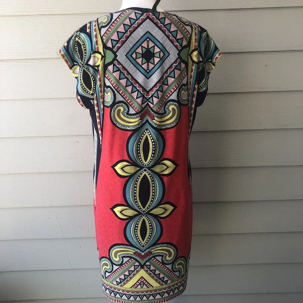 Laundry by Shelli Segal Artistic Print Knit Dress H6 - Image 3