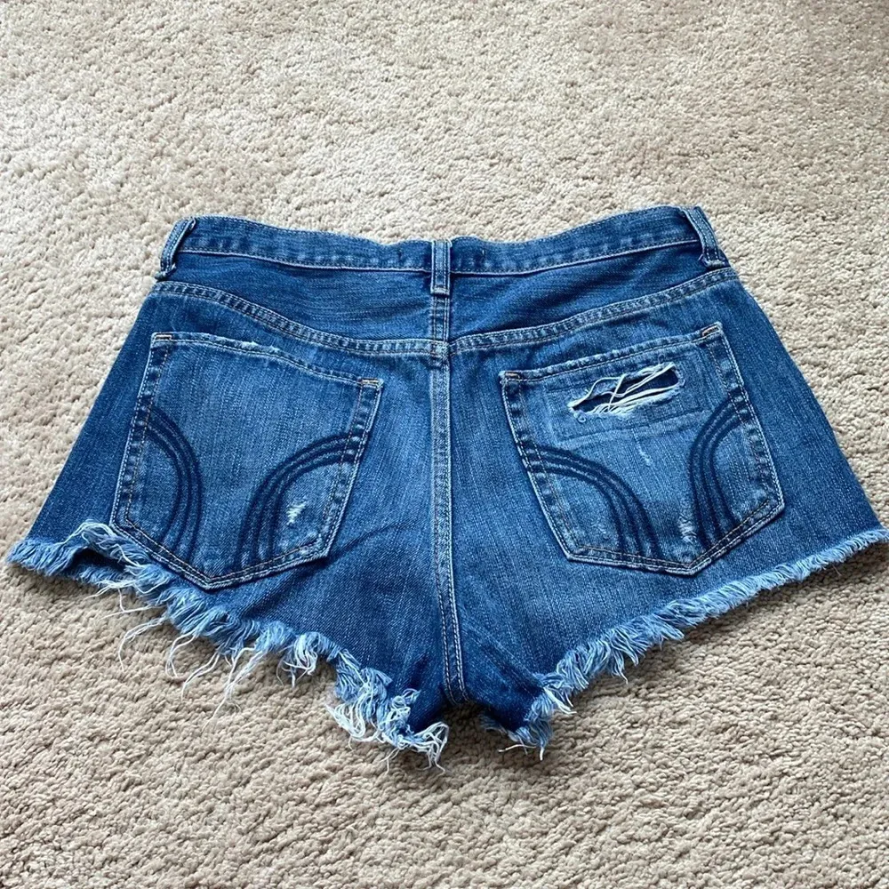 Hollister Jean Shorts High Rise Destroyed Distressed High Waist‎ Summer Size 7 - Image 7