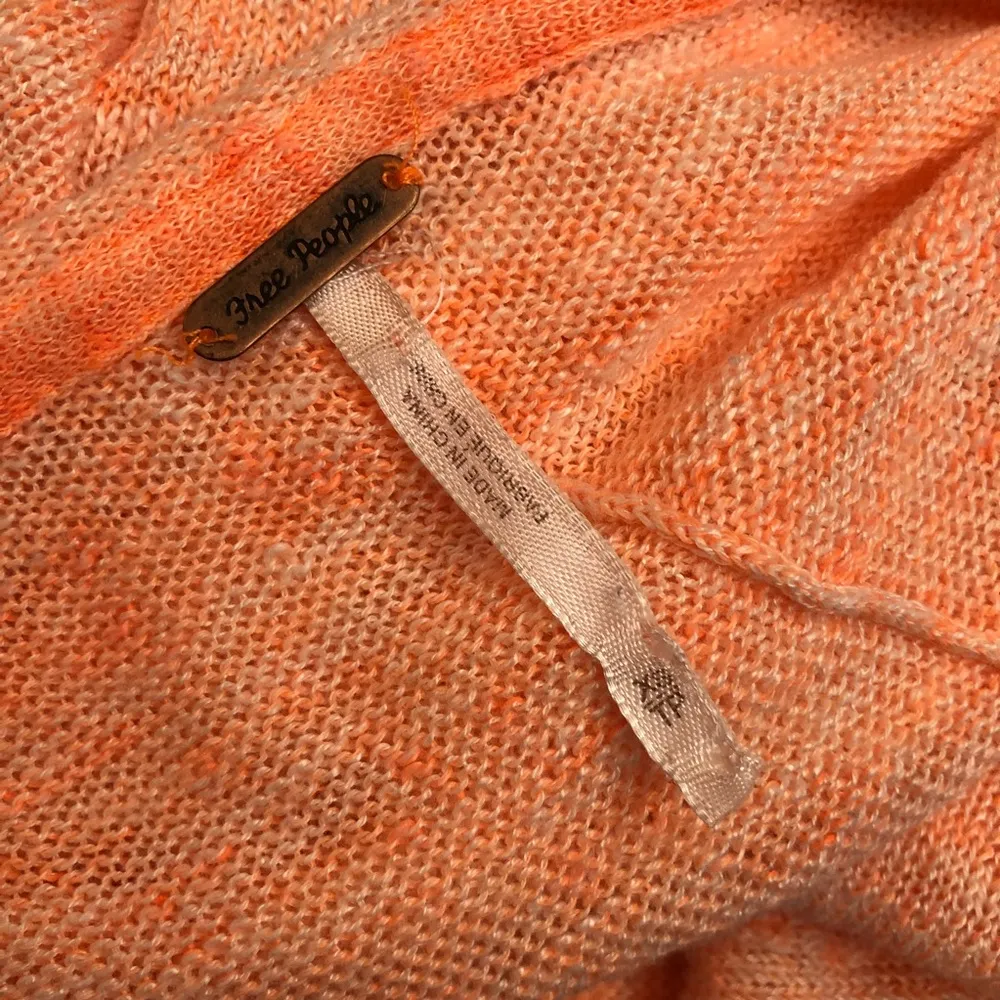 Free People Sweater Melange Oversized Sweater Tunic Linen Blend Orange Sz XS EUC - Image 12