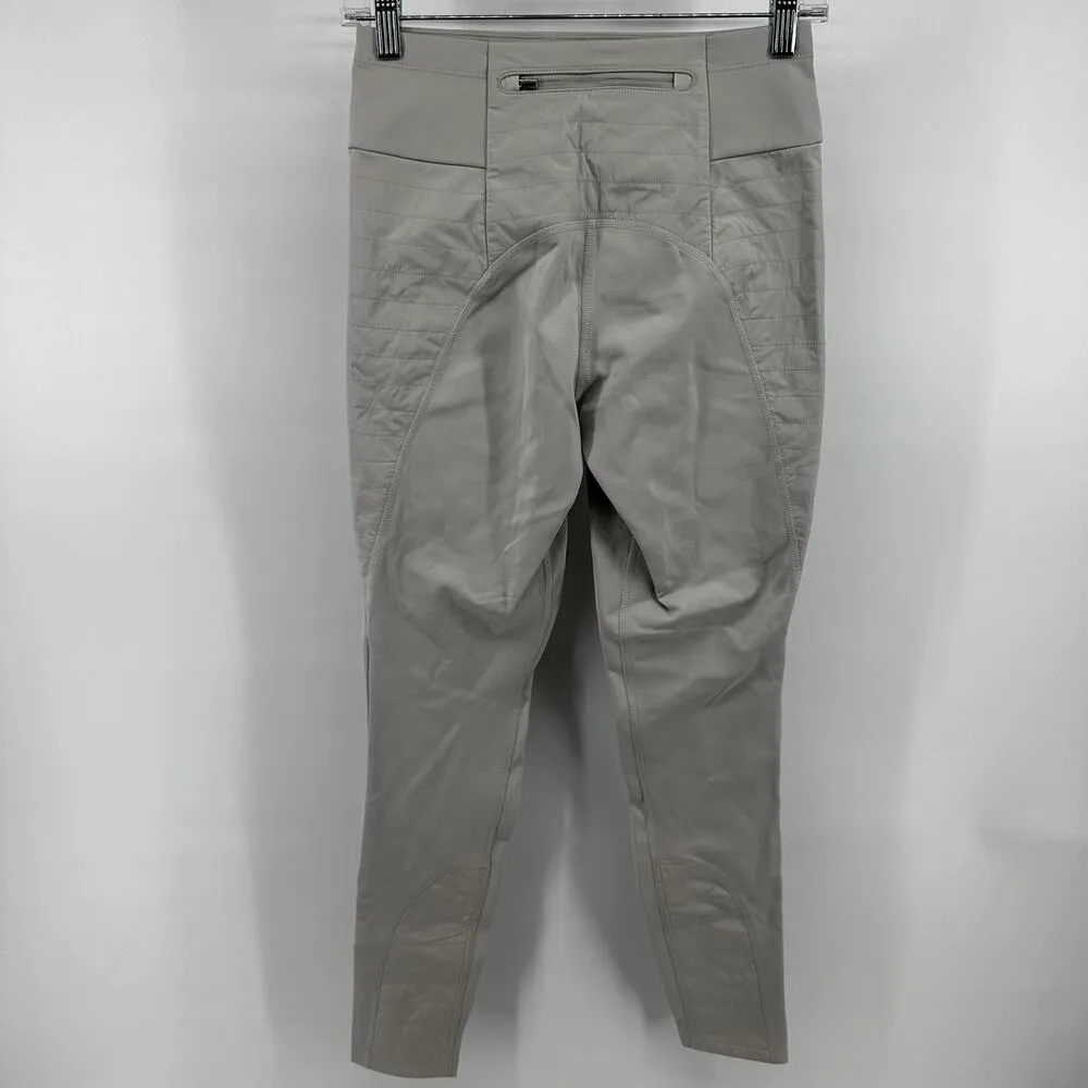 Athleta Peak Hybrid Fleece Plush Supersonic Tight Leggings Zip Birch Grey XS - Image 6