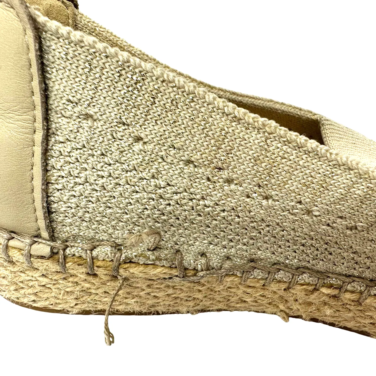 Cole Haan size 7 B 21292 grand‎ os slip on flats sparkly taupe knit espadrille - Image 6