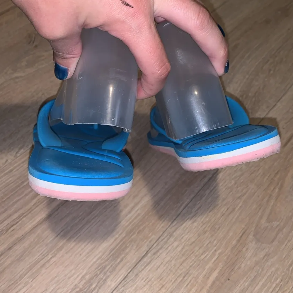 Turquoise comfy summer flip flops Blue Size 8 - Image 4