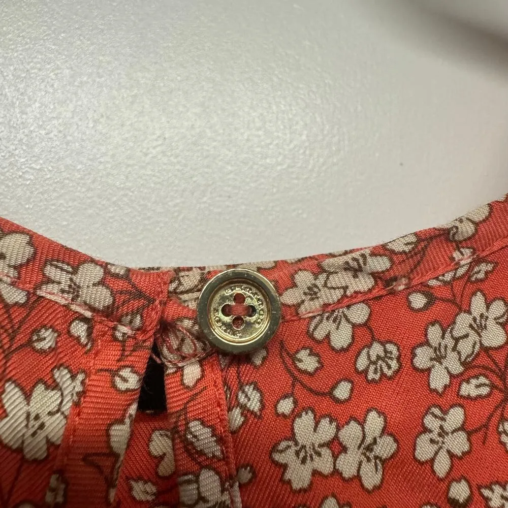 Juicy Couture Womens Orange White Micro Print Silk Fit Flare Skater Dress 2/XS - Image 7