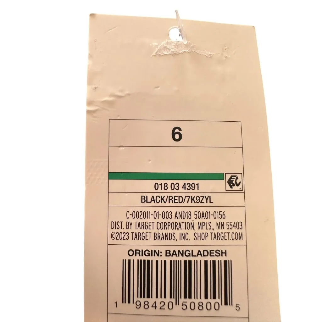 A New Day Black & Red Lip Print V-Neck Midi Dress Size 6 - Image 5