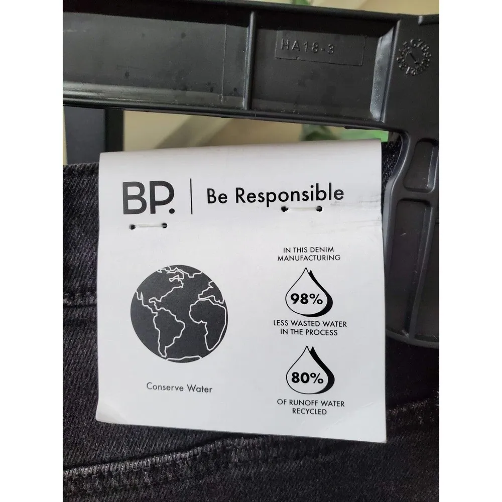 BP Distressed Women Black Denim Cotton Stretch Straight Leg Jeans Pant Size 28 - Image 8