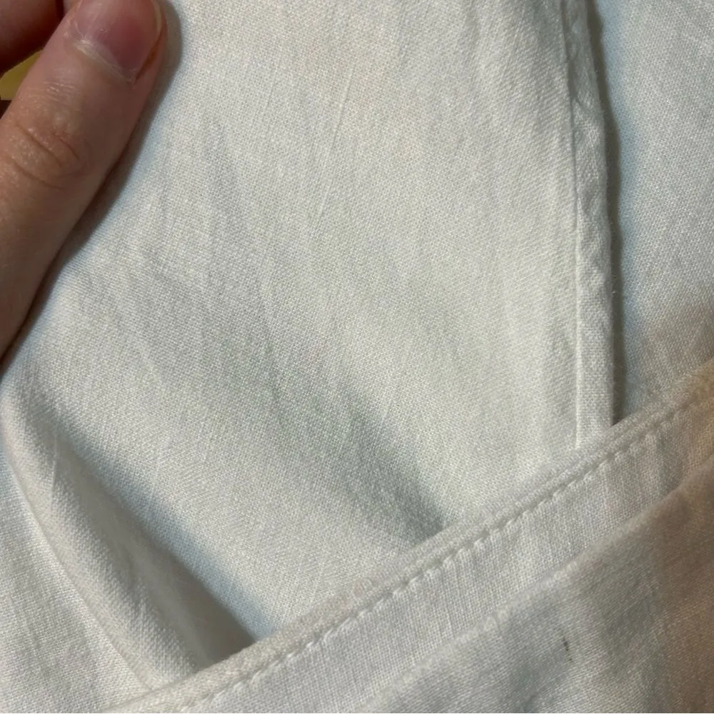 Frank & Eileen  Kinsale Italian Performance Linen Flax Pants in White Size 8 - Image 11