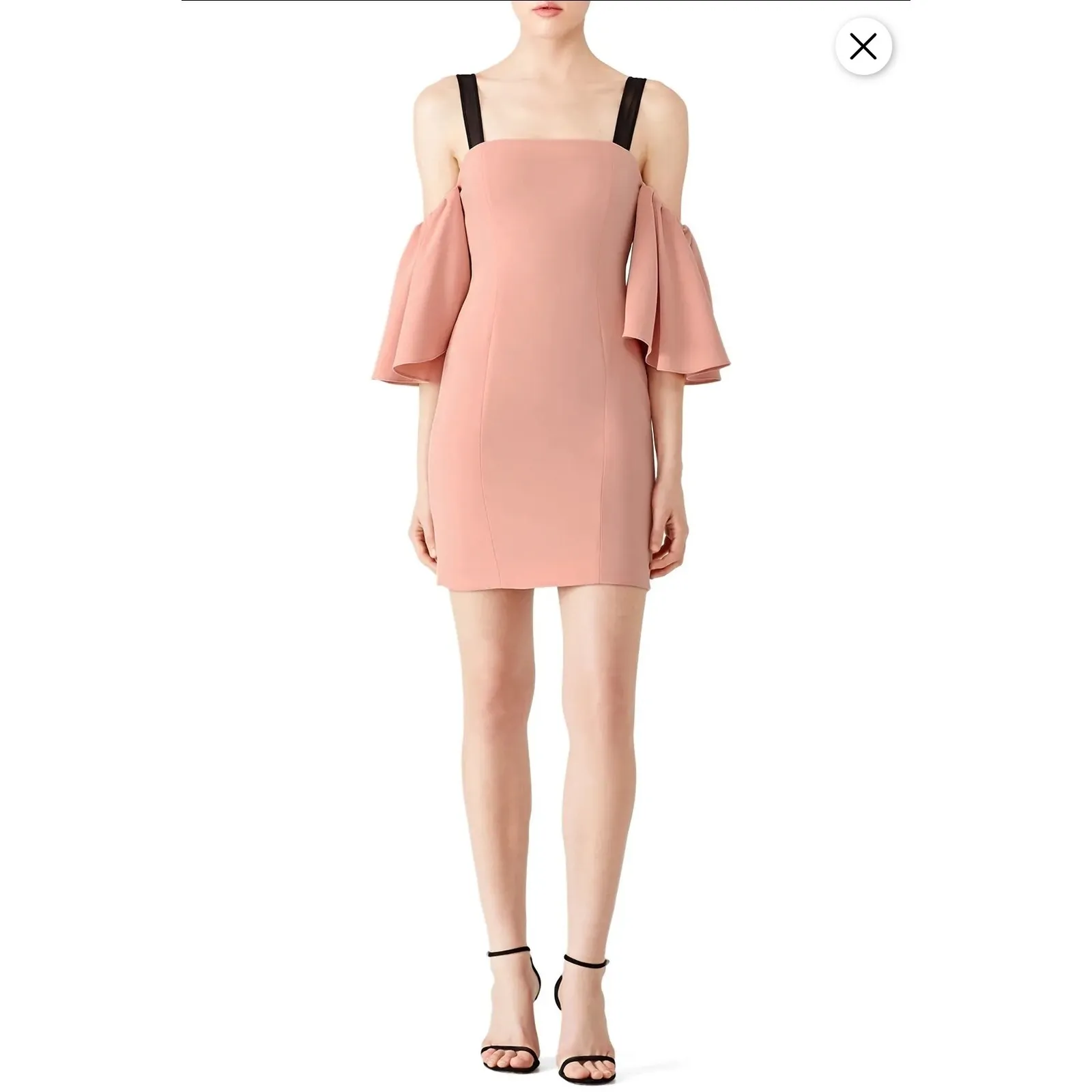 Cinq a Sept Bloom Monroe Mini Dress size 6 sheath off the shoulder blush pink - Image 3