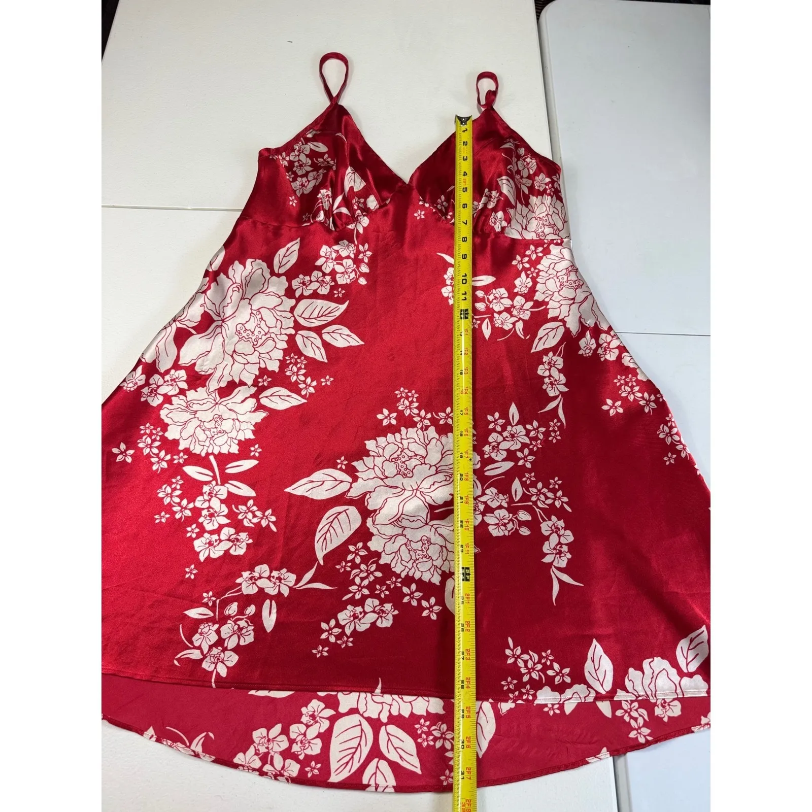 Cacique Red Floral Satin Lingerie Slip Dress Plus Size 14/16‎ - Image 2