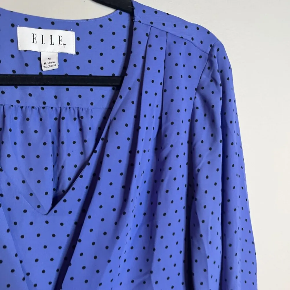 Elle 🌺  blue and black polka dot blouse - Image 2