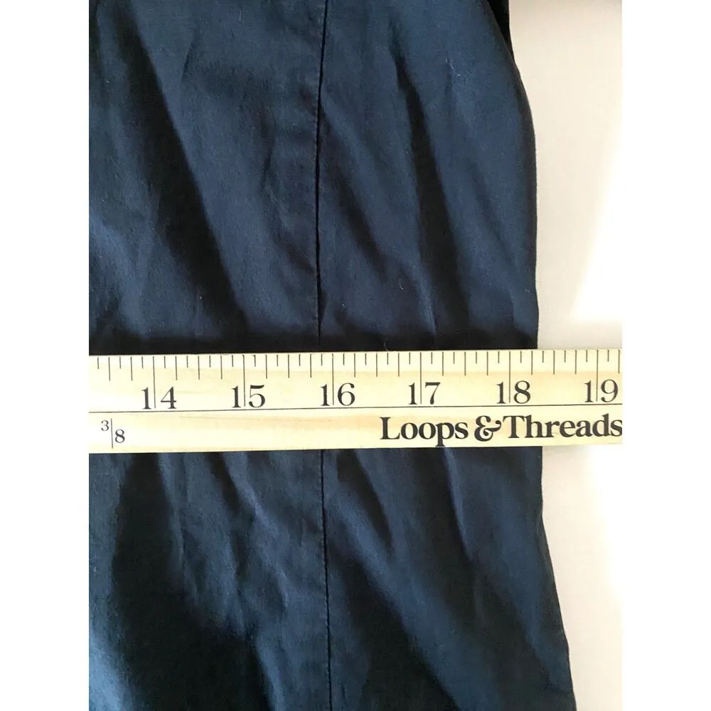 Eileen Fisher Black Button Down 3/4 Sleeve Cotton Spandex Minimalist Shirt Top M - Image 5