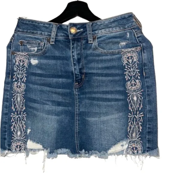 American Eagle Outfitters Distressed Denim Mini Skirt - Image 5