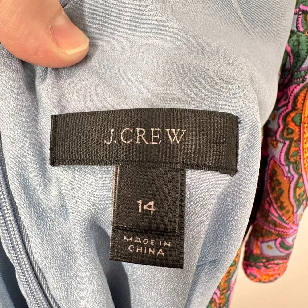 J. Crew Size 14 Pink 100% Silk‎ Flutter Sleeve Mini Dress Wedding Guest - Image 2