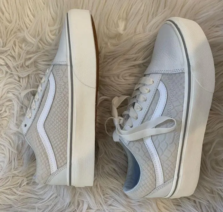 Vans white & grey platform snakeskin - Image 3