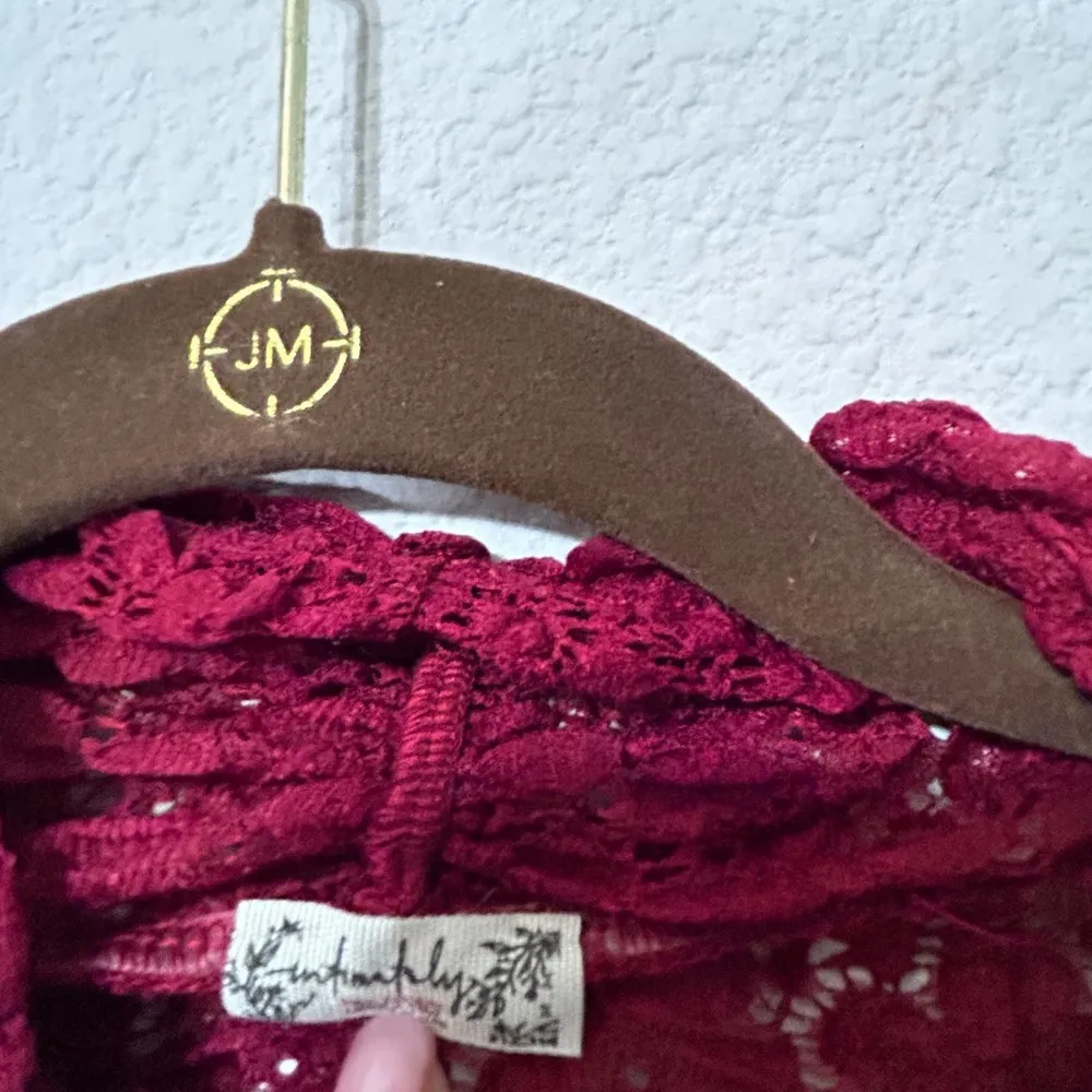 Free People Day & Night Lace Bodysuit Berry Wine Burgundy NWOT Size Medium - Image 6