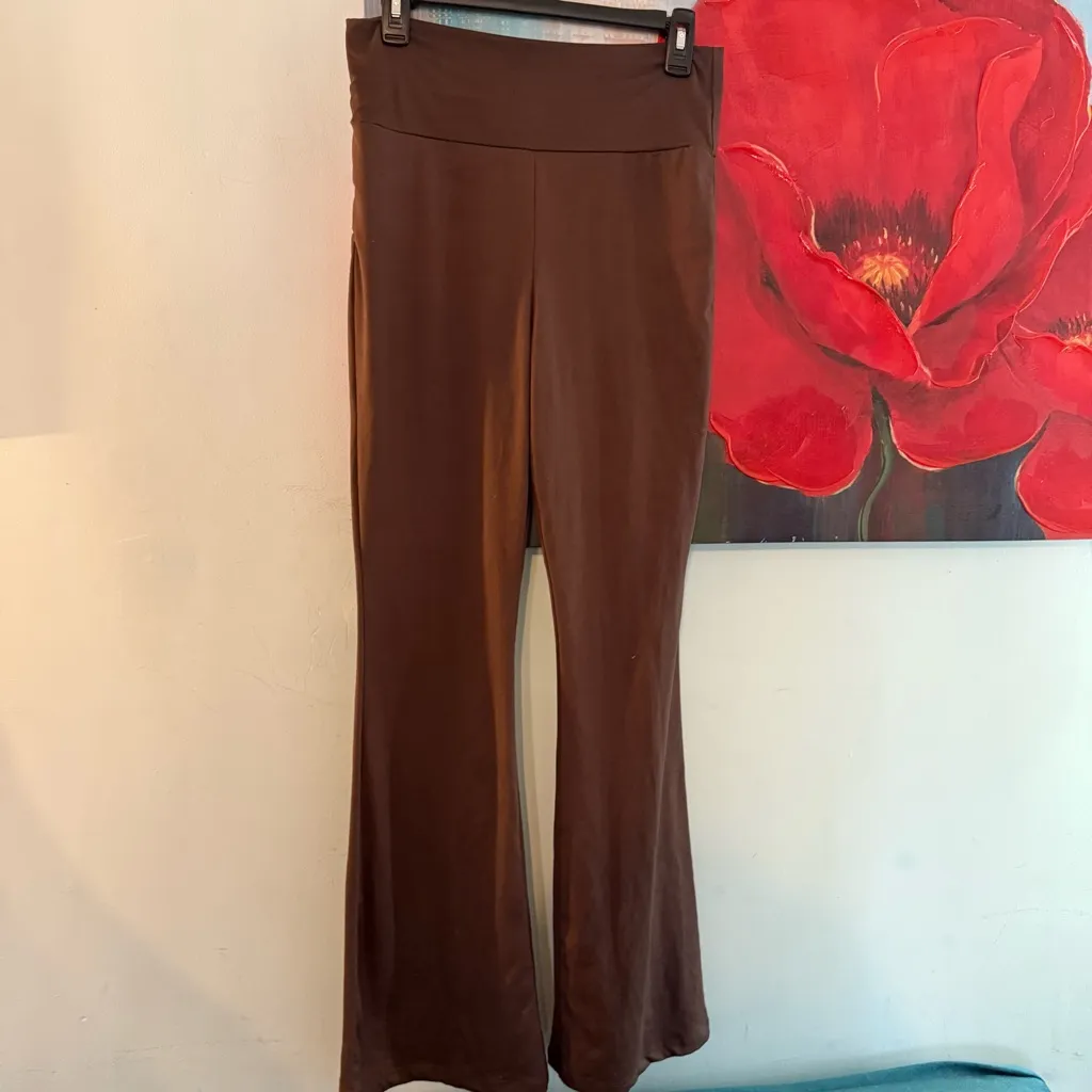 Sunday Retreat Womens Cozy Flare Stretch Yoga Brown Pants Size M Quality Size M - Image 3