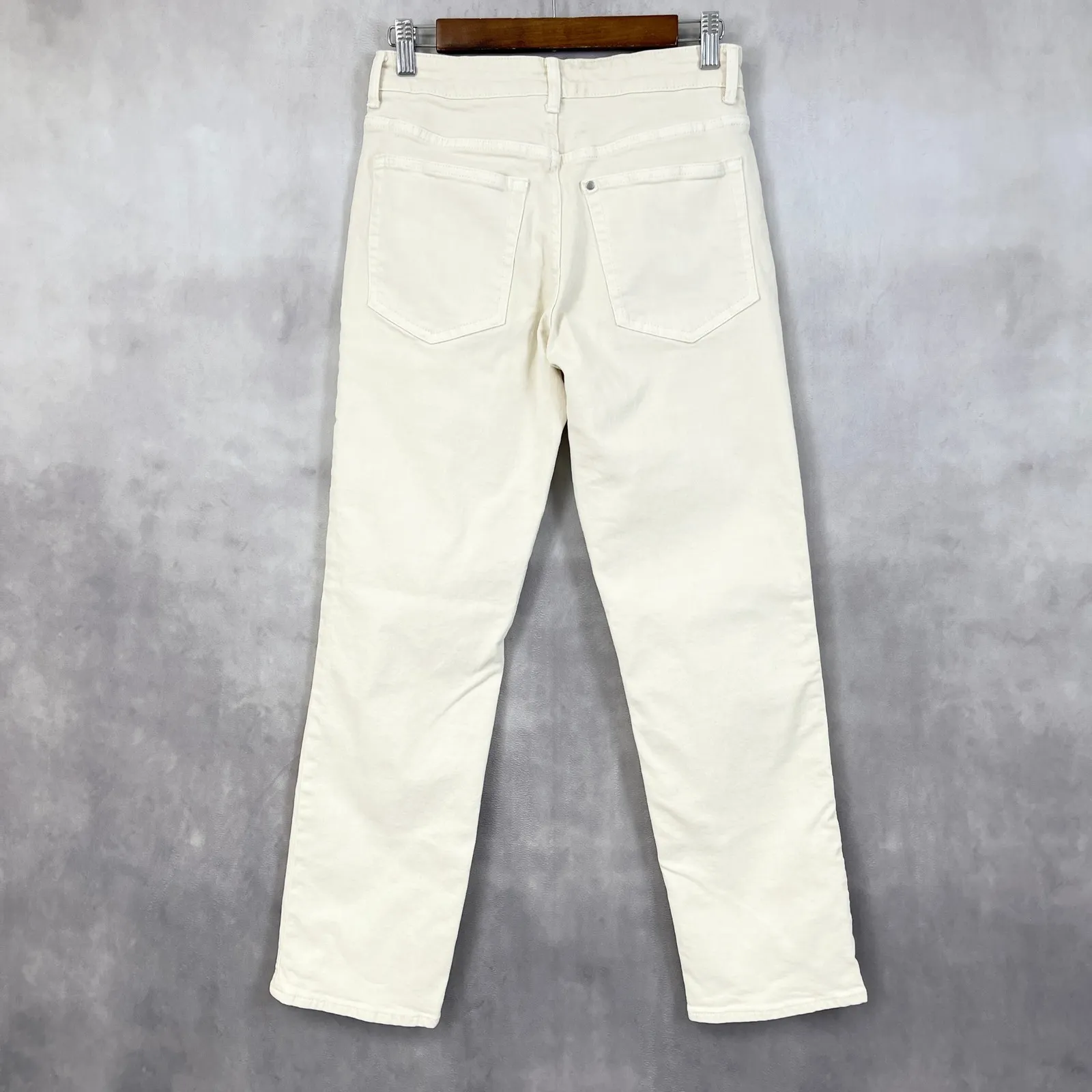 H&M‎ Womens Jeans 4 High Rise Straight Leg Cream Minimalist Core Street Normcore - Image 3