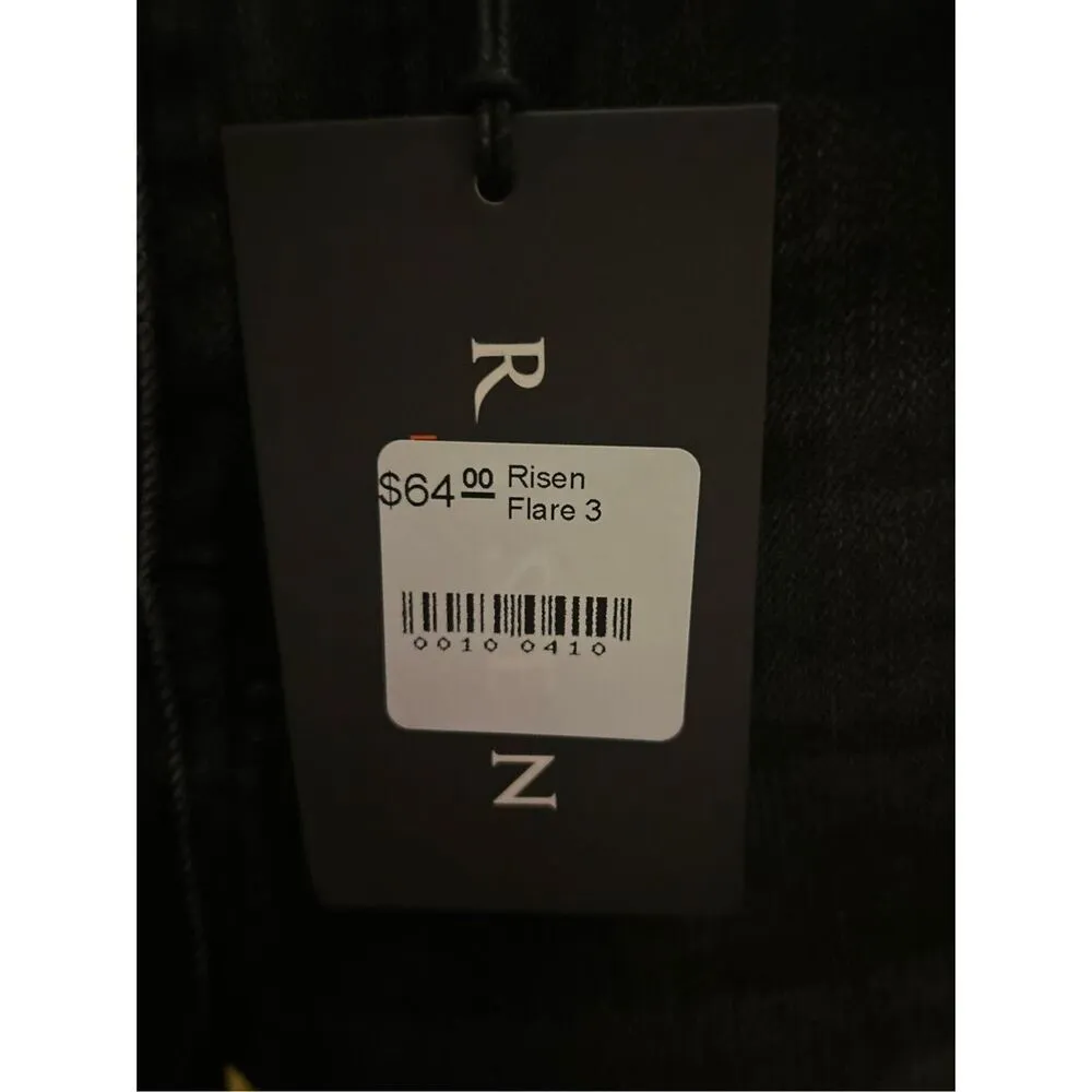 Risen Black Flare Distressed Knee Jeans - Image 14