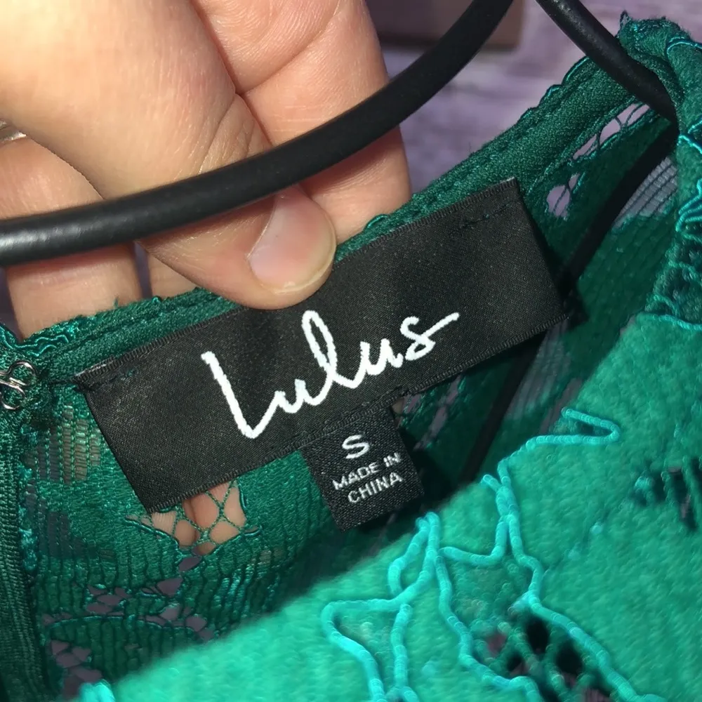 Lulus Enrapturing Elegance Green Lace Long Sleeve Midi Dress size small bridal​​ - Image 9