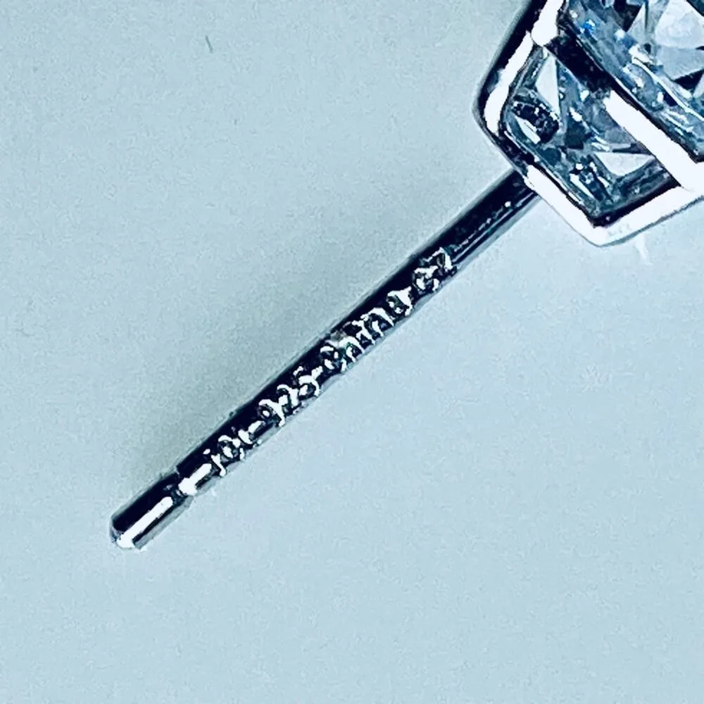 Diamonique sterling silver stud earrings - Image 5