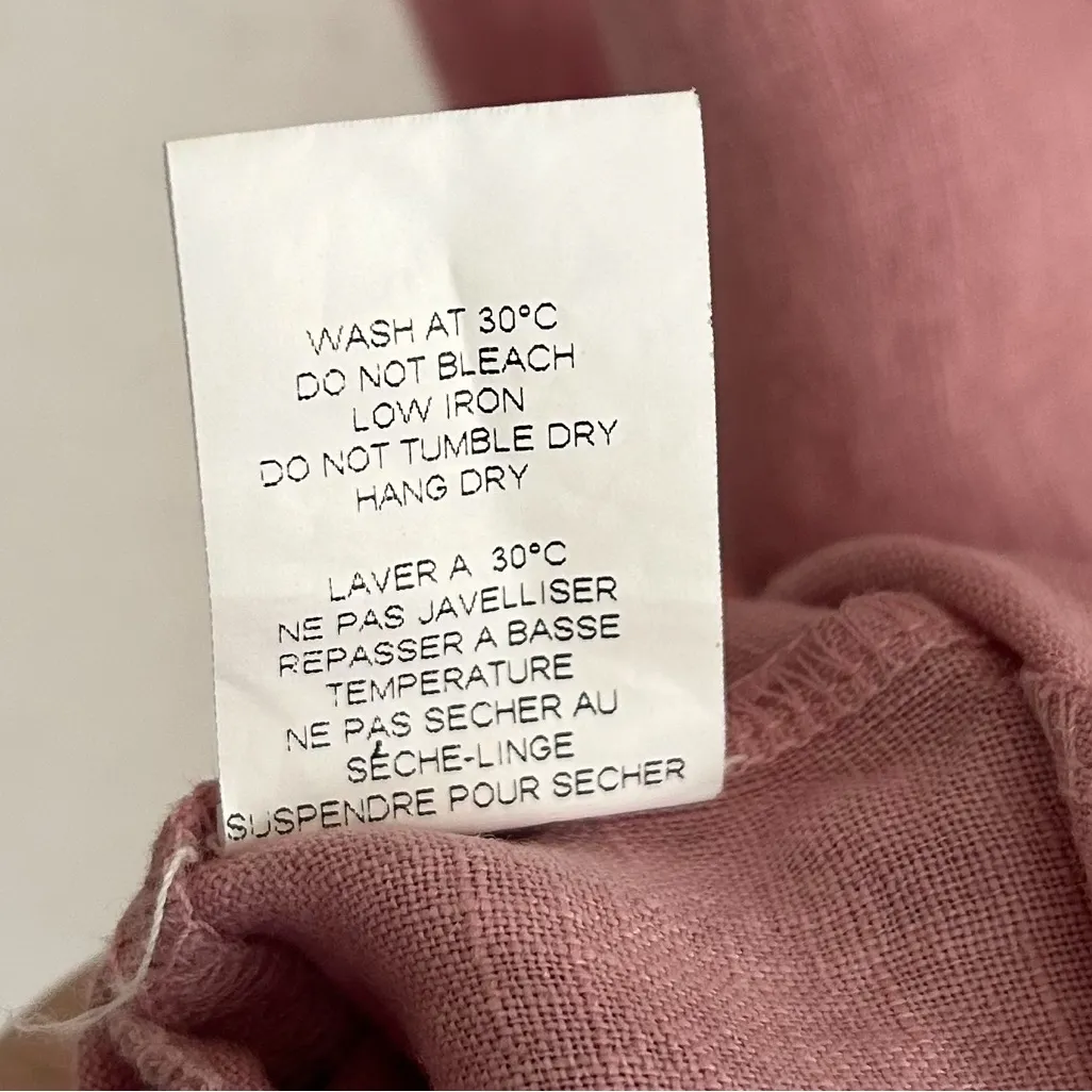 Mersea Provence Linen Kaftan Dress Rose Pink One Size Coastal - Image 6