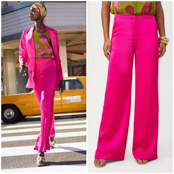 💕TRINA TURK💕 Nolita Pant ~ Silverlake Satin Trina Pink 8 NWT - Image 2