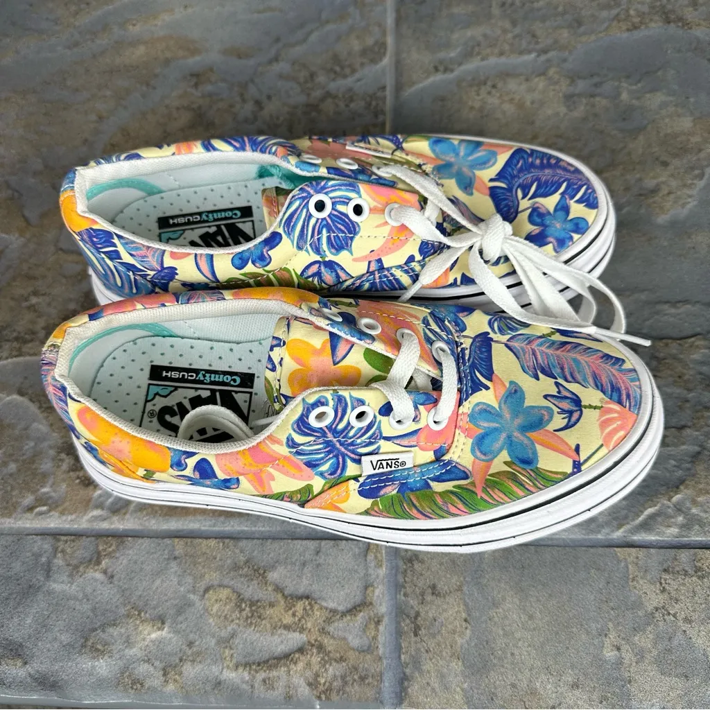 NWOT Vans Super Comfycush Era Platform Floral Tropical Sneakers Skate Shoes - Image 3