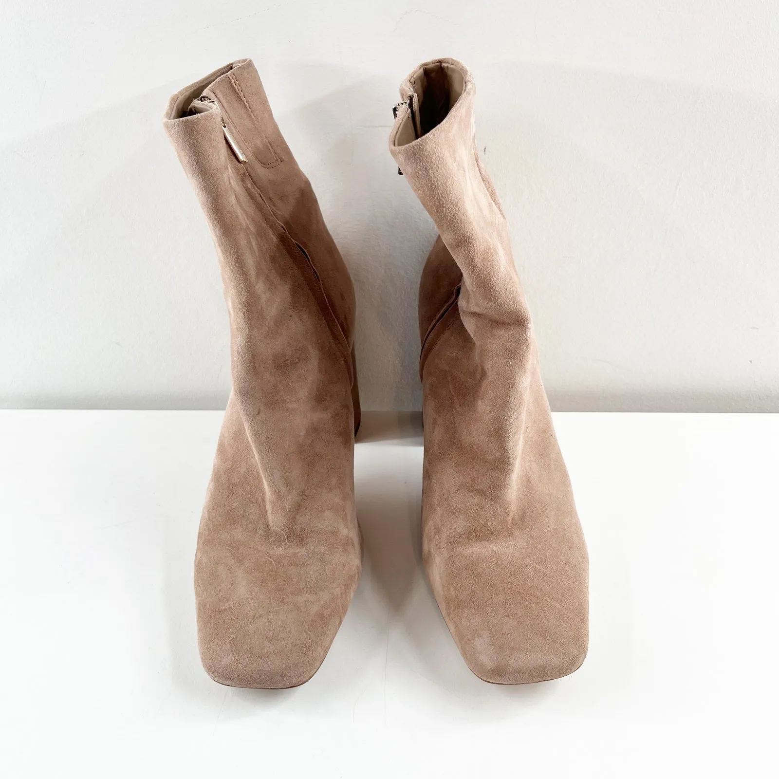 Sam Edelman Codie Suede Leather Square Toe Block Heel Ankle Boots Booties Brown - Image 4